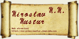 Miroslav Mustur vizit kartica